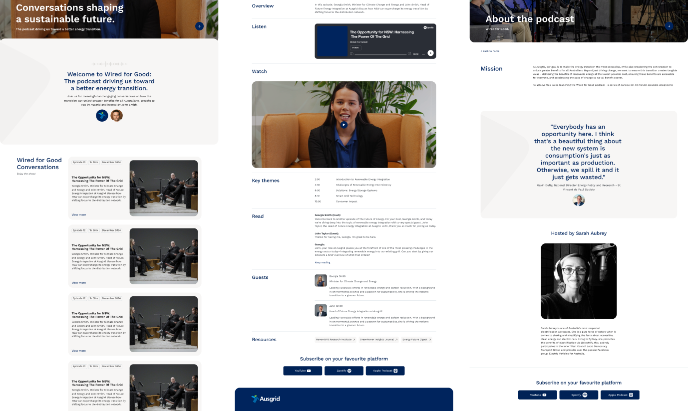 Ausgrid Podcast Microsite 3 Page